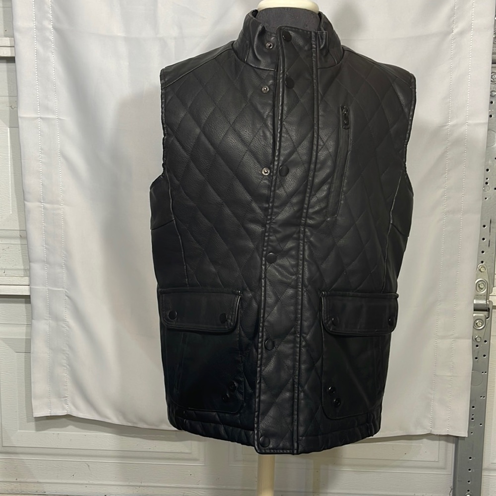 Men’s faux leather vest